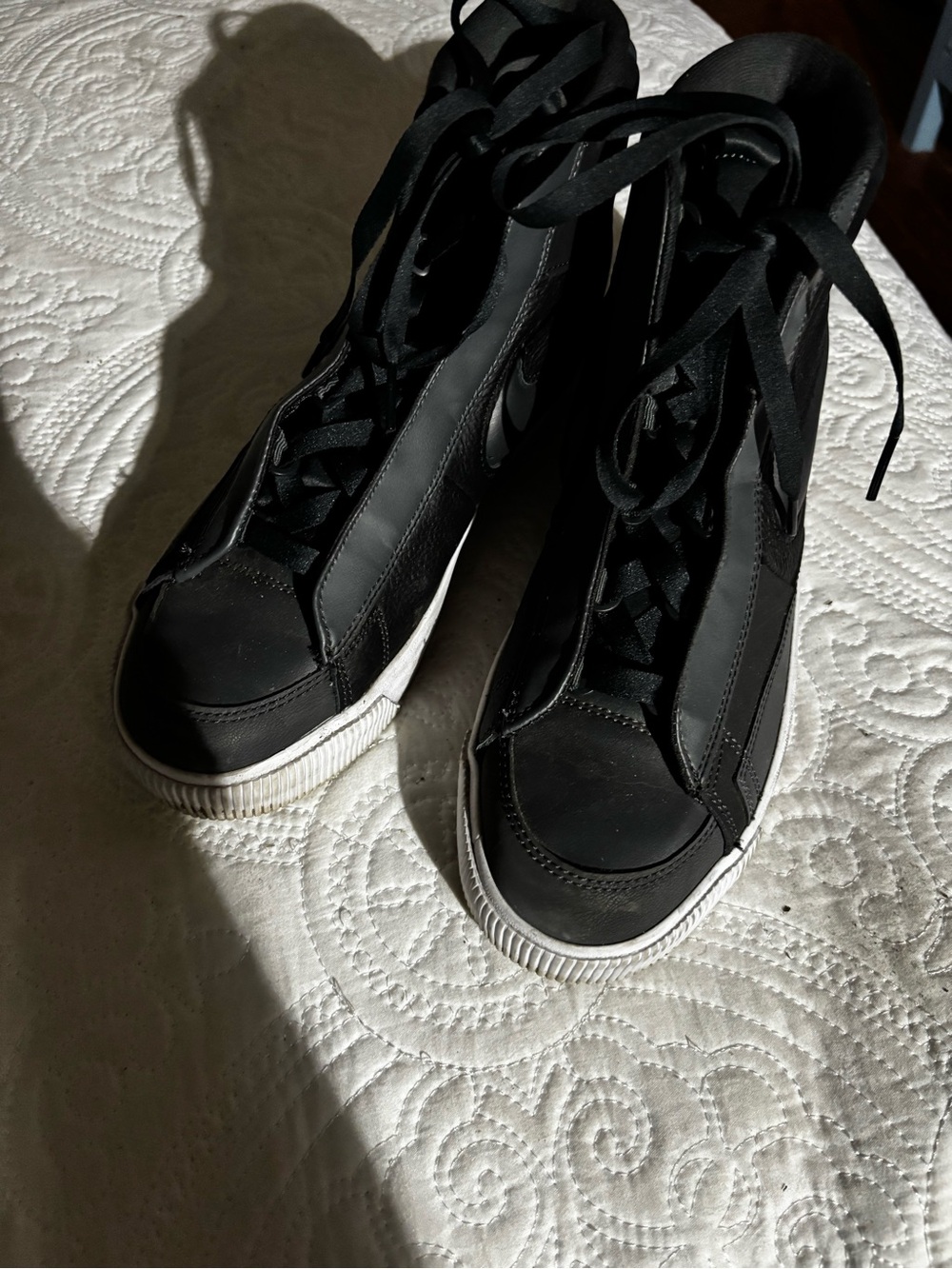 Nike Black High-Top Sneakers with White Sole